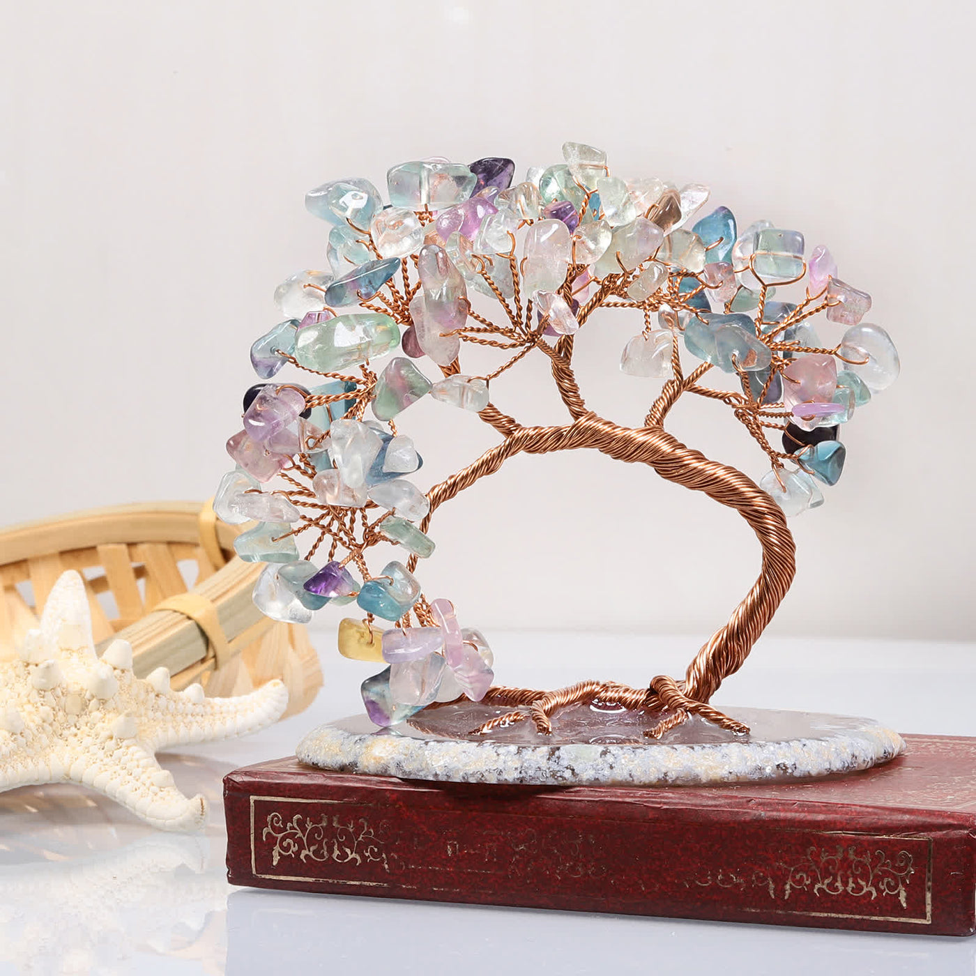Olivenorma Natürlicher Kristallstein Feng Shui Baum