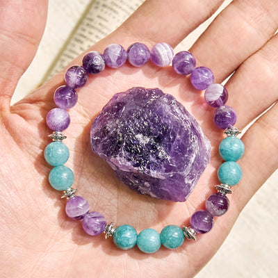 Olivenorma "Seraphic" Amethyst & Aquamarin Harmonie Armband - image 4