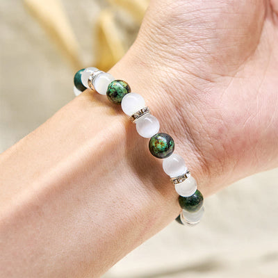 Olivenorma „Serenite Flow“ Armband mit ätherischen Ölen aus afrikanischem Türkis, beruhigend und reinigend - image 6