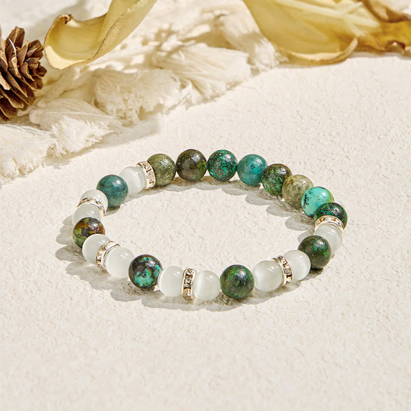 Olivenorma „Serenite Flow“ Armband mit ätherischen Ölen aus afrikanischem Türkis, beruhigend und reinigend - Nur Armband​ - image 5