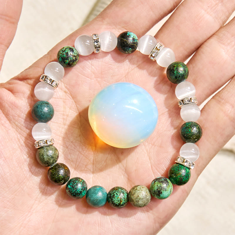 Olivenorma „Serenite Flow“ Armband mit ätherischen Ölen aus afrikanischem Türkis, beruhigend und reinigend - image 8