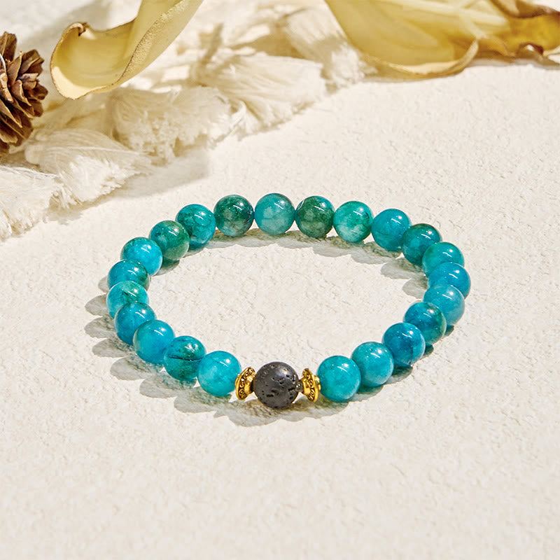 Olivenorma „Balmaara Essence“ Ätherisches Ölarmband aus blauem Apatit für das Halschakra - Nur Armband​ - image 5