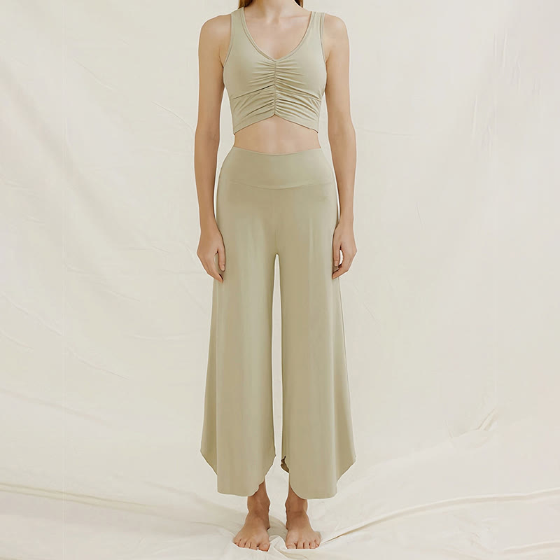 Olivenorma – Weiche, ausgestellte Yoga-Loungehose