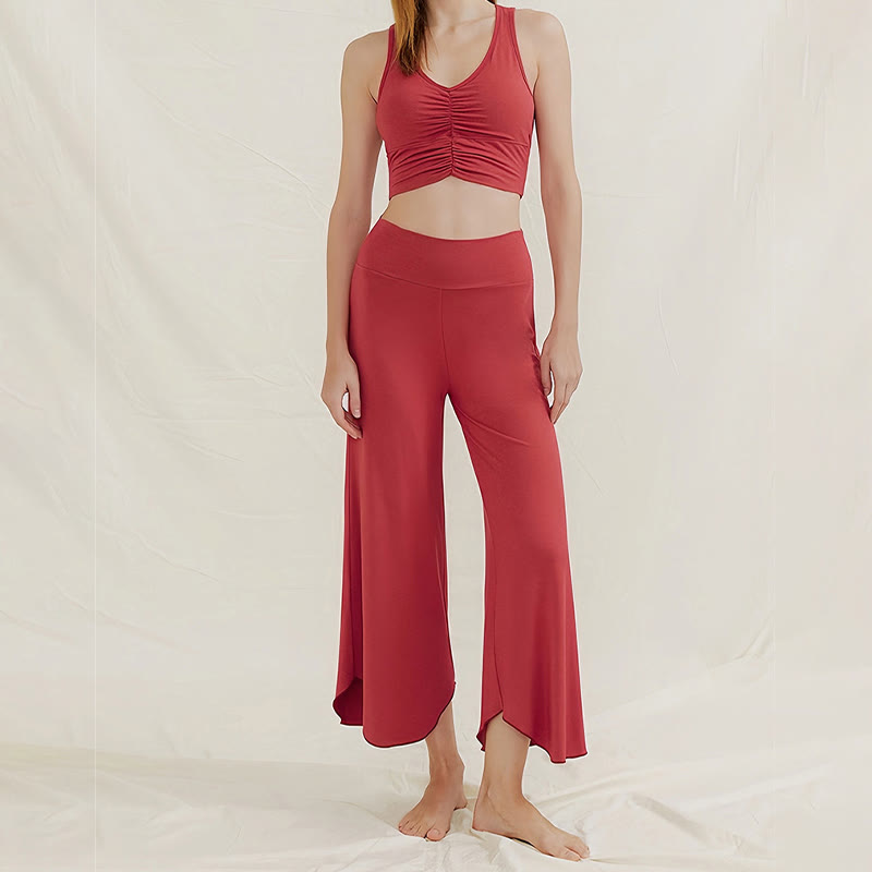 Olivenorma – Weiche, ausgestellte Yoga-Loungehose