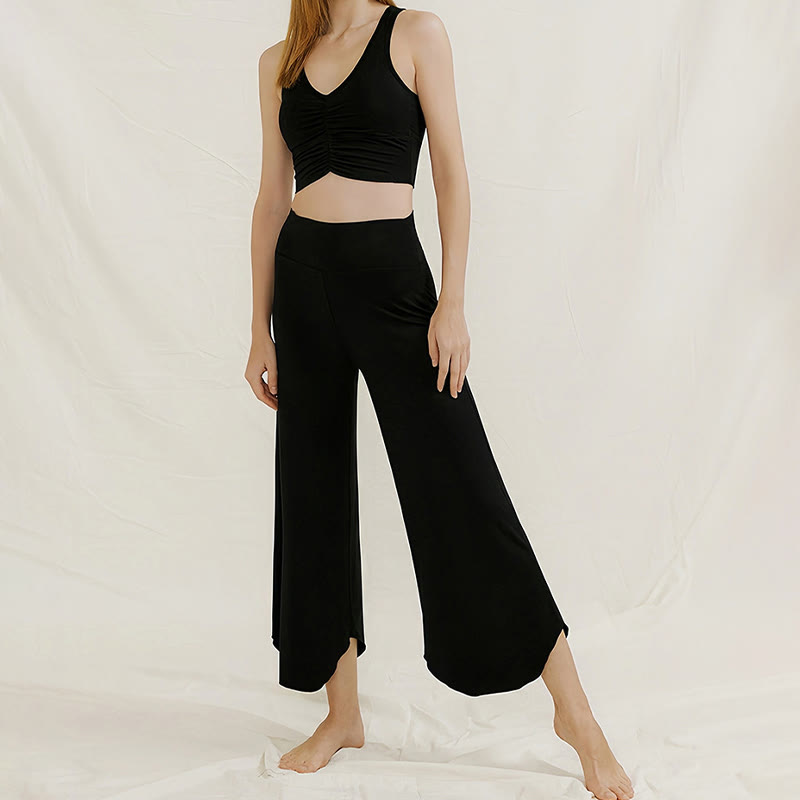 Olivenorma – Weiche, ausgestellte Yoga-Loungehose