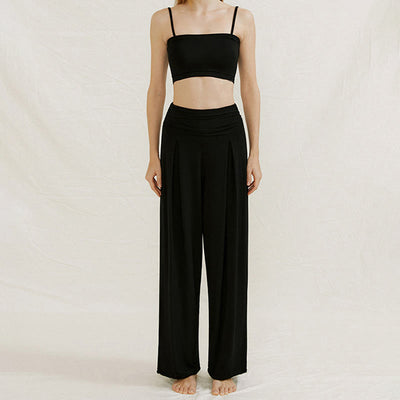 Olivenorma – Verstellbare Yogahose mit weitem Bein