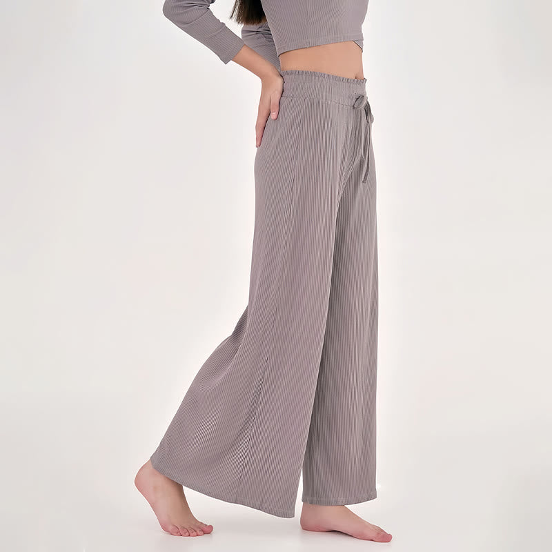 Olivenorma – Entspannte Yogahose mit hoher Taille