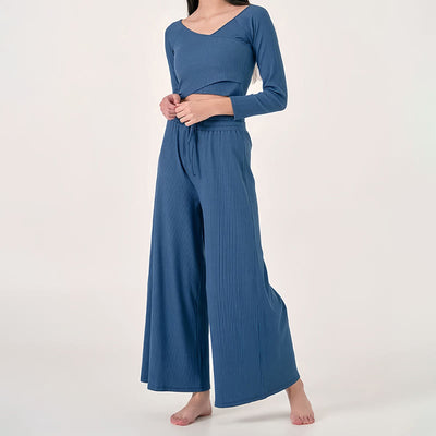 Olivenorma – Entspannte Yogahose mit hoher Taille