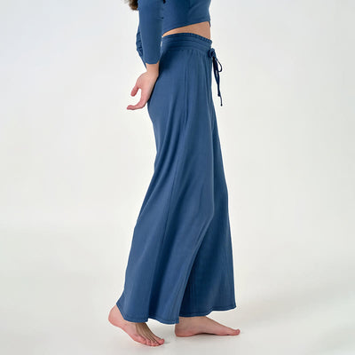 Olivenorma – Entspannte Yogahose mit hoher Taille
