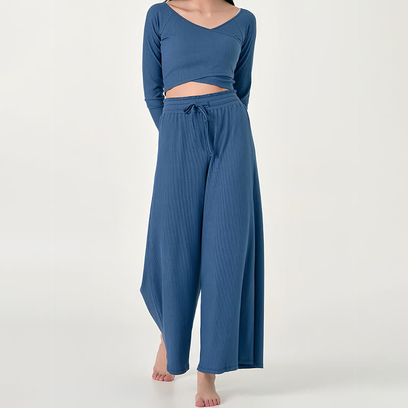 Olivenorma – Entspannte Yogahose mit hoher Taille