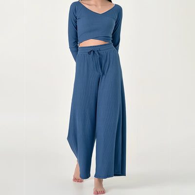 Olivenorma – Entspannte Yogahose mit hoher Taille