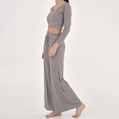 Olivenorma – Entspannte Yogahose mit hoher Taille