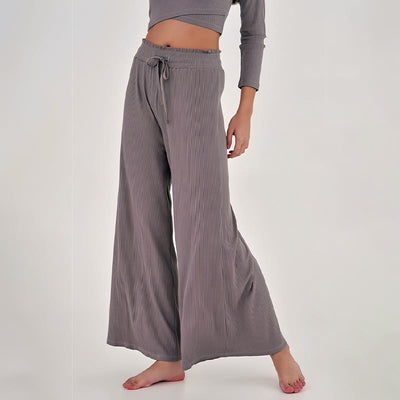 Olivenorma – Entspannte Yogahose mit hoher Taille