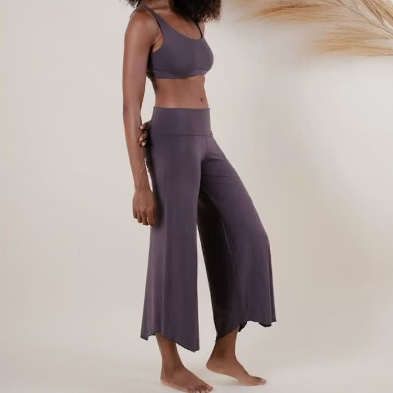 Olivenorma – Kurze Yoga-Schlaghose mit hoher Taille - image 4