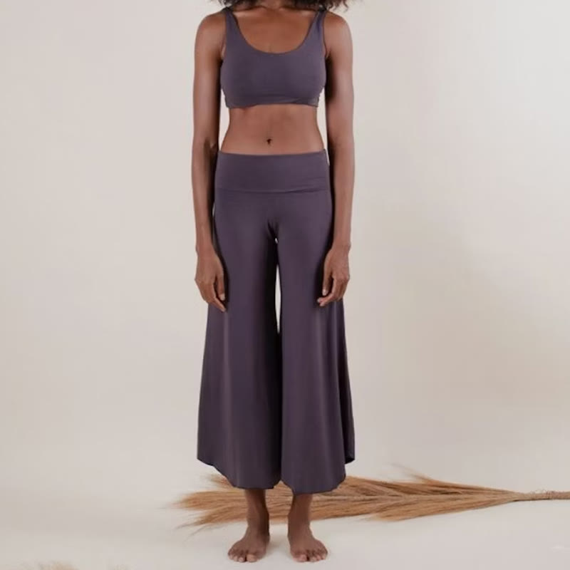 Olivenorma – Kurze Yoga-Schlaghose mit hoher Taille - image 2