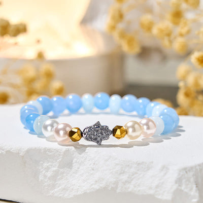 Olivenorma „Misty Glow“ Aquamarin Tranquility Armband - Naturstein - image 1