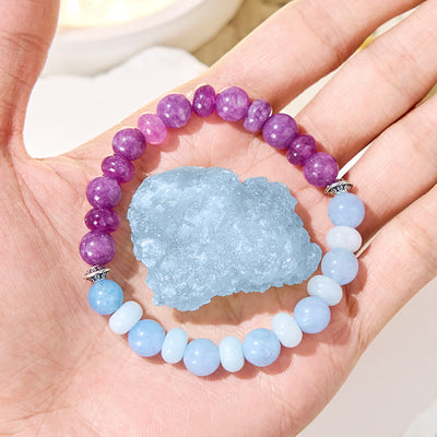 Olivenorma „Luna Mist“ Aquamarin & Amethyst Emotionales Gleichgewichtsarmband - image 2