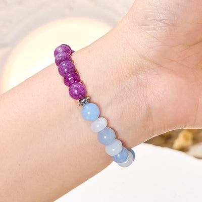 Olivenorma „Luna Mist“ Aquamarin & Amethyst Emotionales Gleichgewichtsarmband - image 3