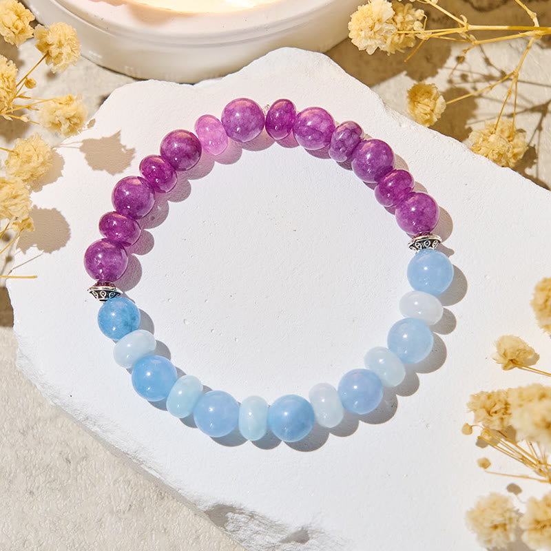 Olivenorma „Luna Mist“ Aquamarin & Amethyst Emotionales Gleichgewichtsarmband - image 4