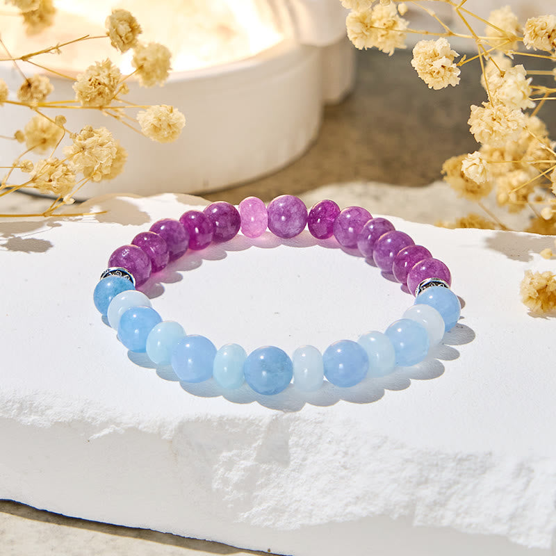 Olivenorma „Luna Mist“ Aquamarin & Amethyst Emotionales Gleichgewichtsarmband - image 5