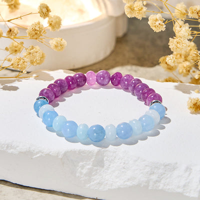 Olivenorma „Luna Mist“ Aquamarin & Amethyst Emotionales Gleichgewichtsarmband - image 5