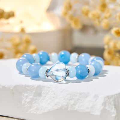 Olivenorma „Azure Breeze“ Aquamarin-Armband zum Stressabbau - Naturstein - image 1