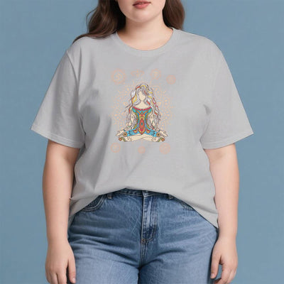 Olivenorma – Baumwoll-T-Shirt „Meditierende Göttin“