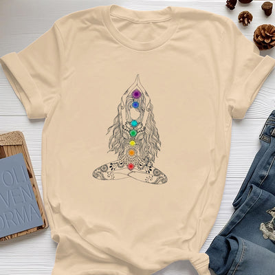 Olivenorma Chakra Meditation Baumwoll-T-Shirt