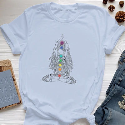 Olivenorma Chakra Meditation Baumwoll-T-Shirt