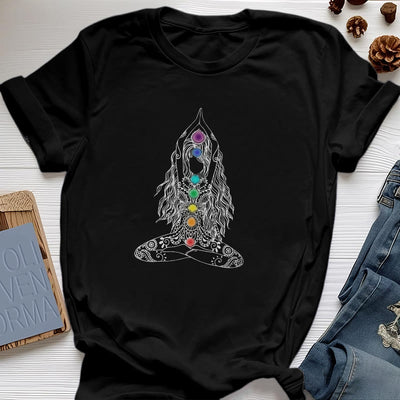 Olivenorma Chakra Meditation Baumwoll-T-Shirt