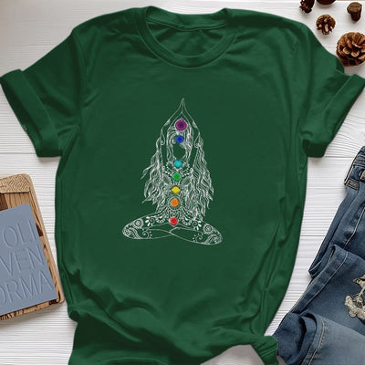 Olivenorma Chakra Meditation Baumwoll-T-Shirt
