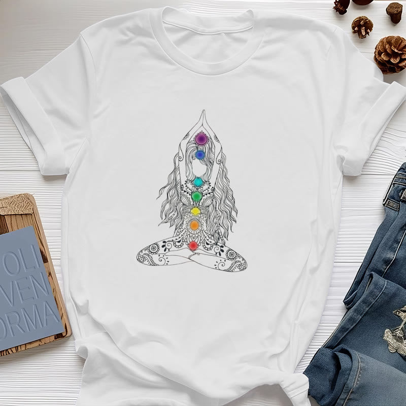 Olivenorma Chakra Meditation Baumwoll-T-Shirt