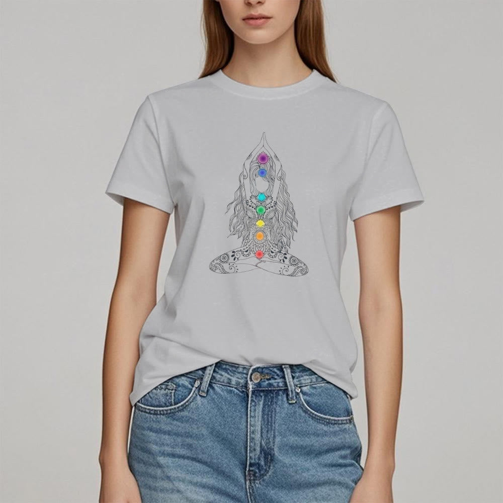 Olivenorma Chakra Meditation Baumwoll-T-Shirt