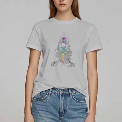 Olivenorma Chakra Meditation Baumwoll-T-Shirt