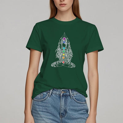 Olivenorma Chakra Meditation Baumwoll-T-Shirt
