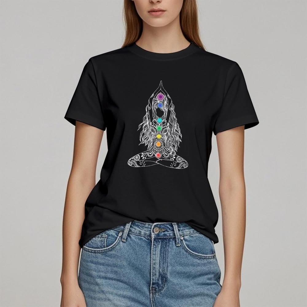 Olivenorma Chakra Meditation Baumwoll-T-Shirt