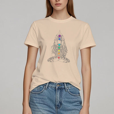 Olivenorma Chakra Meditation Baumwoll-T-Shirt