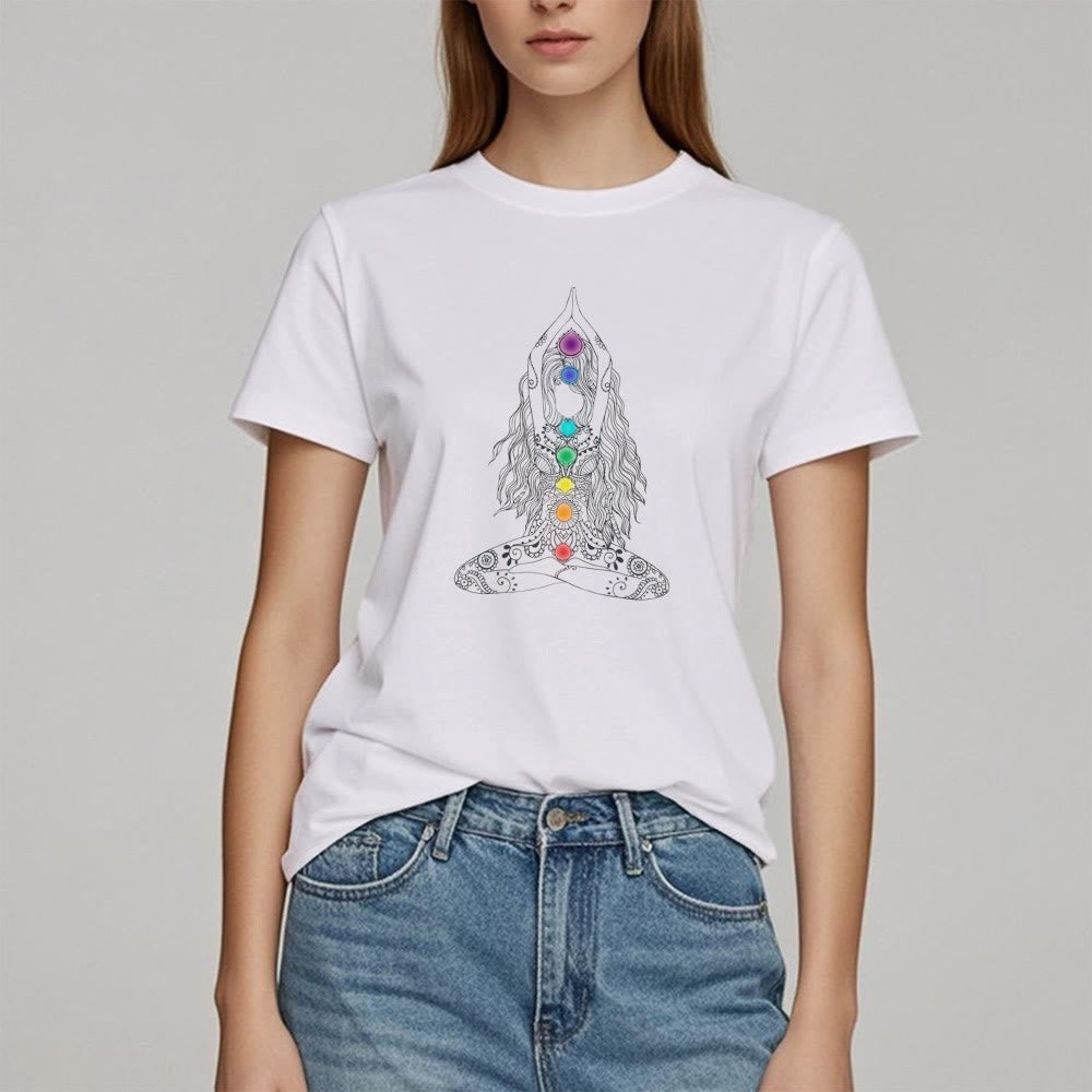 Olivenorma Chakra Meditation Baumwoll-T-Shirt