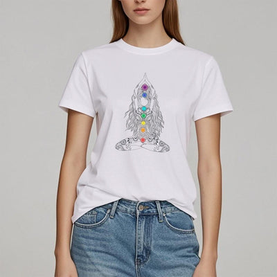 Olivenorma Chakra Meditation Baumwoll-T-Shirt