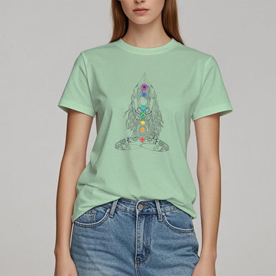 Olivenorma Chakra Meditation Baumwoll-T-Shirt