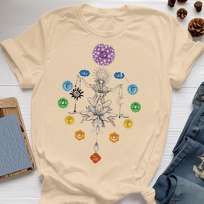 Olivenorma Verwurzeltes Chakra-Energie-T-Shirt