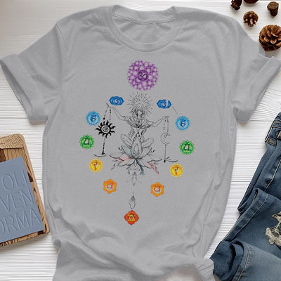 Olivenorma Verwurzeltes Chakra-Energie-T-Shirt