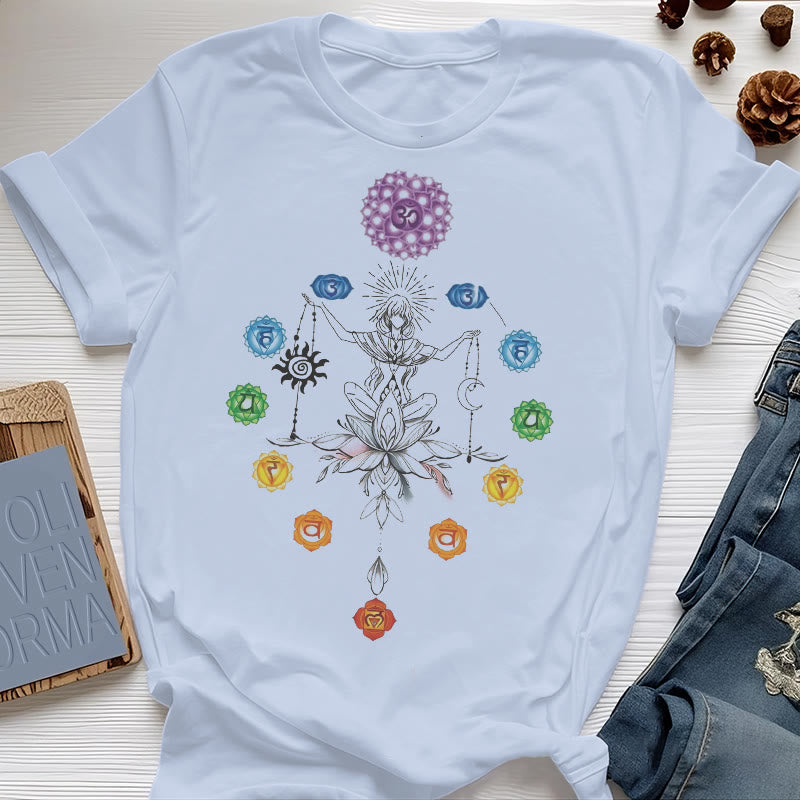 Olivenorma Verwurzeltes Chakra-Energie-T-Shirt