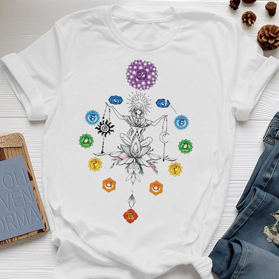 Olivenorma Verwurzeltes Chakra-Energie-T-Shirt