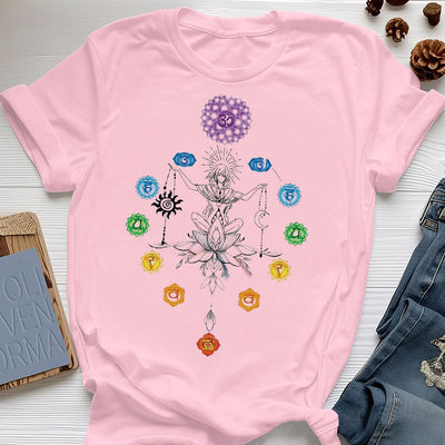 Olivenorma Verwurzeltes Chakra-Energie-T-Shirt