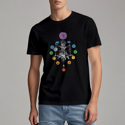Olivenorma Verwurzeltes Chakra-Energie-T-Shirt