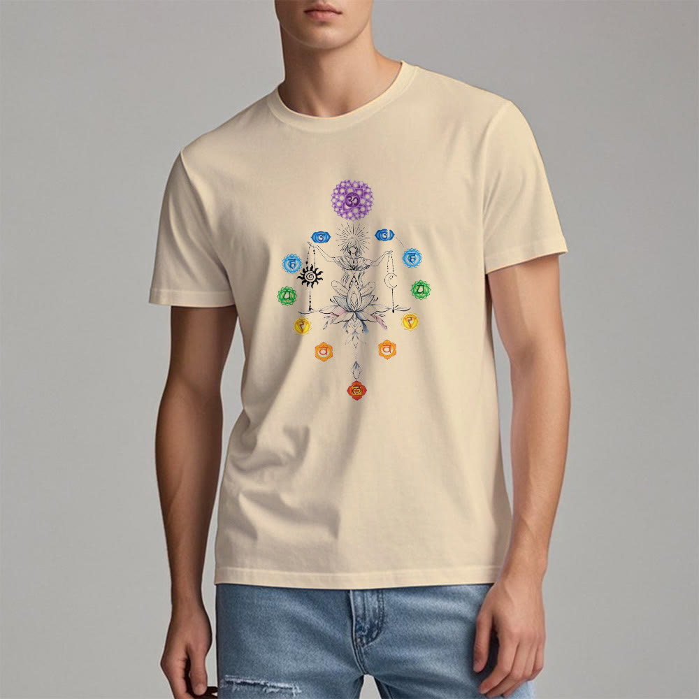 Olivenorma Verwurzeltes Chakra-Energie-T-Shirt