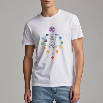 Olivenorma Verwurzeltes Chakra-Energie-T-Shirt