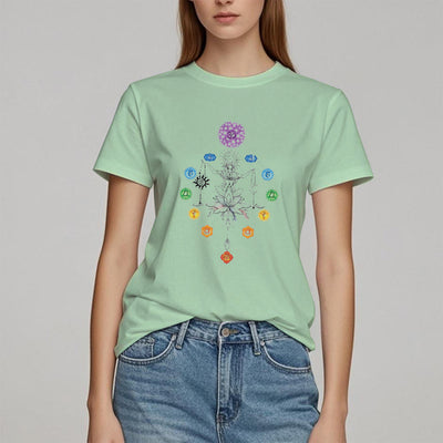 Olivenorma Verwurzeltes Chakra-Energie-T-Shirt