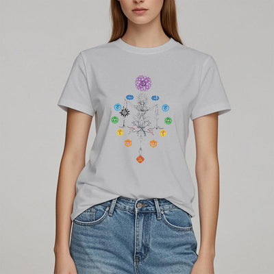 Olivenorma Verwurzeltes Chakra-Energie-T-Shirt